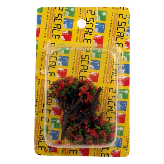 Bild von Miniaturmodell von roten Rosenbaumzweigen, 2 Stück, 1:100 - 2 Maßstab