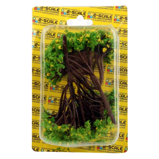 Imagen de Modelo en miniatura de ramas de árbol de rosa amarilla, 2 piezas, escala 1:50 - 2