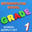 Picture of School Supplies List - Metropolitan School - First Grade