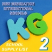 Picture of School Supplies List – New Generation International School KG2