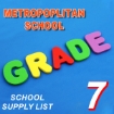 Picture of School Supplies List - Metropolitan School - First grade of middle school