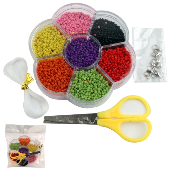 Bild von Set aus kleinen bunten Ponyperlen - 6003