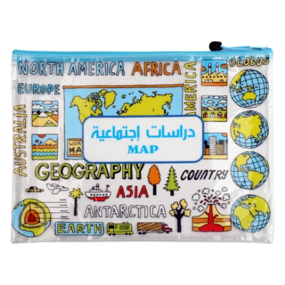 Picture of Plastic Zippered World Map B4 - Simba 6635MP.