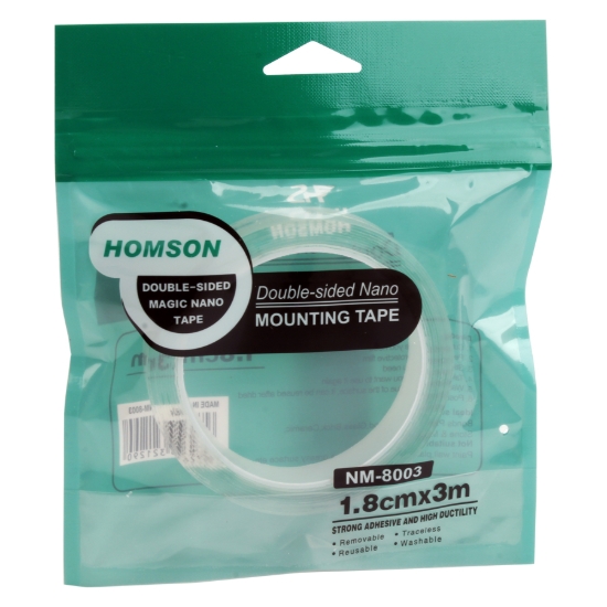 图片 双面纳米粘贴带 3米长 1.8厘米宽 - Homson 8003
