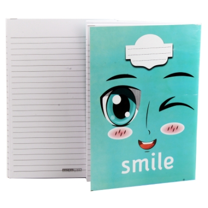 Picture of Lined Notebook White Paper Smile Shape 100 Sheets - Extra Line Panda 8