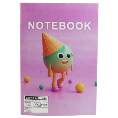 Picture of Lined University Stapled Notebook White Paper Ice Cream 80 Sheets A4 – Extra Line Panda 8