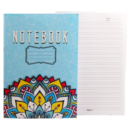 Picture of English Stapled Notebook, Peacock Shape, White Paper, 80 Sheets, A4 - Extra Line Panda 8