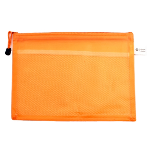 Picture of Plastic Zipper Folder with Mesh Divider Orange B4 - Simba