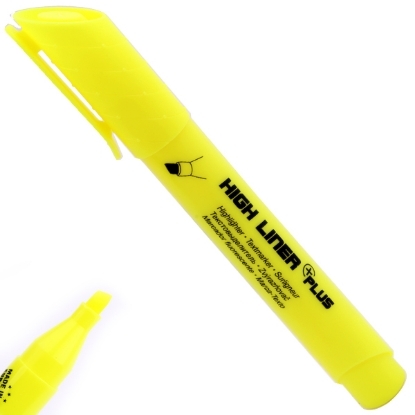 Picture of Highlighter PLUS chisel tip yellow KORES Model 36001