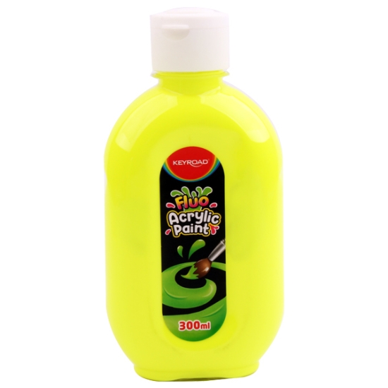 Bild von Acrylfarbe Flasche fluo gelb 300 ml Keyroad Modell KR972206