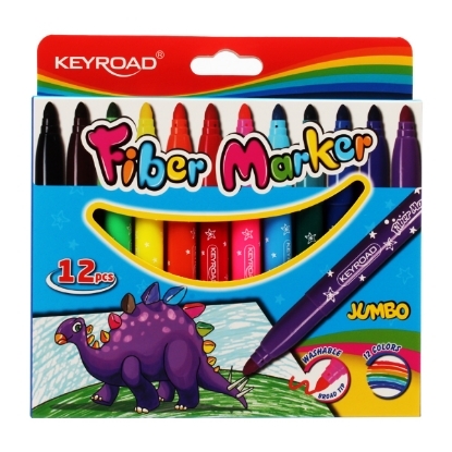 Picture of Marker colors, 12 colors  jumbo, washable keyroad Model KR971413