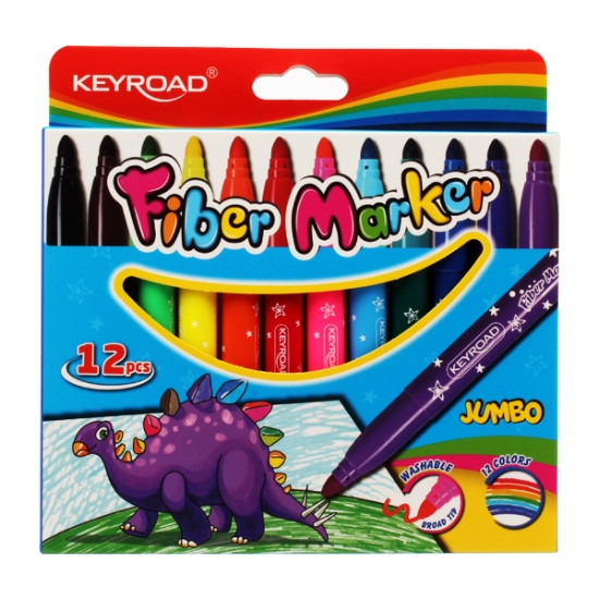 Bild von Keyroad Jumbo-Waschbare Filzstift-Set, 12 Farben, Modell KR971413