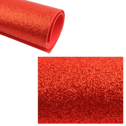 Picture of Glitter EVA Foam sheet, Red 2mm 50 x 70 cm - Simba