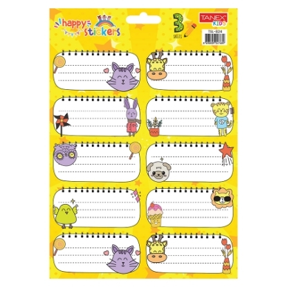 Picture of School Tickets For Girls Different Shapes 10 Pieces Colors 3 Sheets - Tanex TSL-824