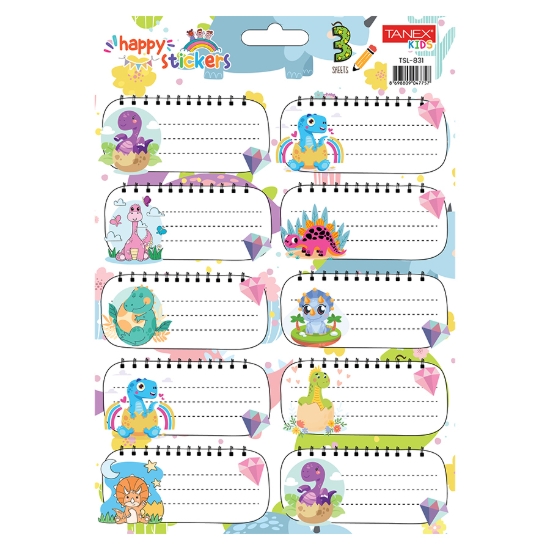 图片 女孩用学校票 不同形状 10片 3种颜色 - Tanex TSL-830