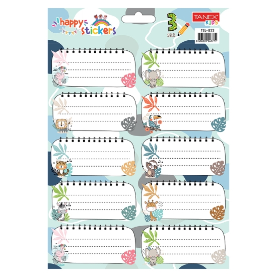 图片 女孩用学校票 不同形状 10片 颜色 3张 - Tanex TSL-833