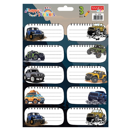 Bild von Türkische Schultickets für Jungen verschiedene Formen 10 Stück Farben 3 Blätter - Tanex TSL-806