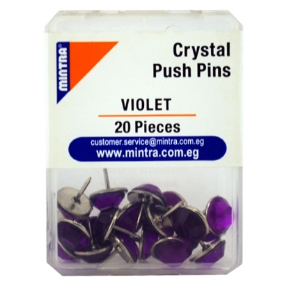 Picture of Set of Crystal Push Pins 20 Pieces Violet 16, 24g - Mintra 95669