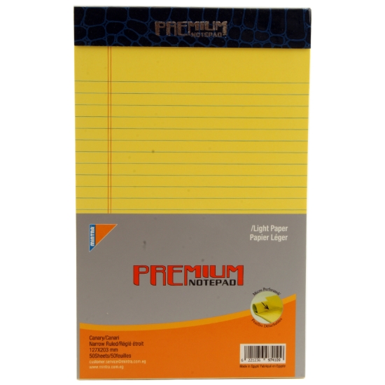 Image de Bloc-notes Premium Jaune 50 Feuilles 12,7 x 20,3 Mintra