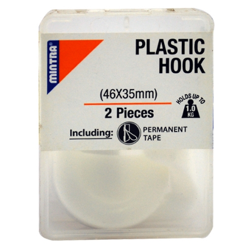 Picture of Plastic hook, 2 pieces, 46 x 35 mm, Model 94053