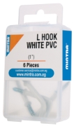 Picture of خطاف معدن مغطي بالبلاستيك حرف L لون أبيض 6 قطع- مينترا 94489