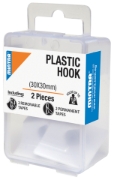 Bild von Kunststoffhaken 2 Stück 30*30 mm Weiße Farbe Hält bis zu 1KG - Mintra