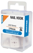 Bild von Kunststoffhaken mit Nagel 2 Stück 35*18 mm Weiße Farbe Hält bis zu 3KG - Mintra
