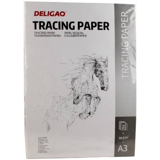 Image de Bloc de Croquis Calque Deligao 25 Feuilles 90g A3 – Modèle 90G