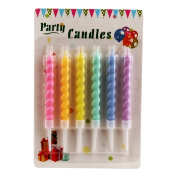 Show details for Candle colors zigzag 6 pieces Picture of Candle colors zigzag 6 pieces
