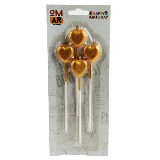 图片 شمع قلب و نجمة وبالون عادي