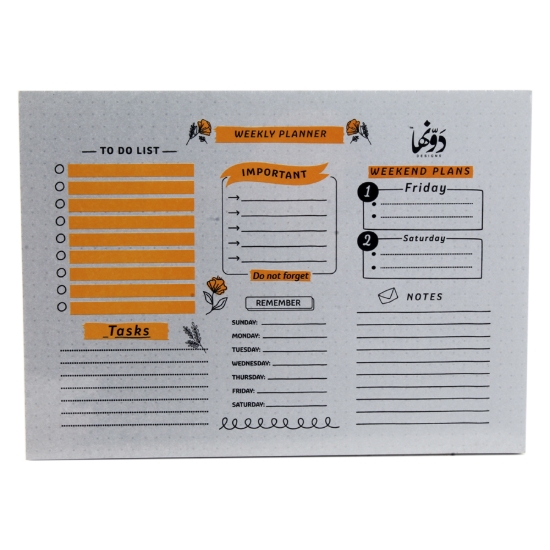 Image de Agenda hebdomadaire, taille 15 × 21 cm, 50 feuilles, Doodle Week Planning
