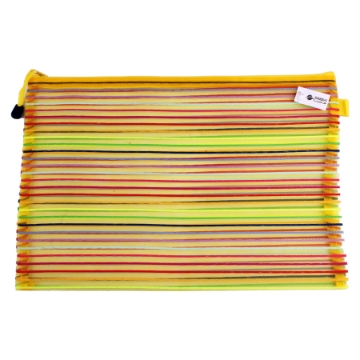Show details for Yellow Striped Smash Zipper Plastic Folder B4 Simba - QCD Picture of Yellow Striped Smash Zipper Plastic Folder B4 Simba - QCD