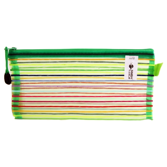 Bild von Reißverschlusstasche Grünes Streifenmuster Simba Modell QCDA6