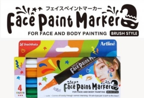 Picture of طقم أقلام الوجه والجسم من 4 ألوان (الأبيض، البرتقالي الباستيل، الأزرق الباستيل، الأخضر الباستيل) آرت لاين موديل KFF-F-4BXH3