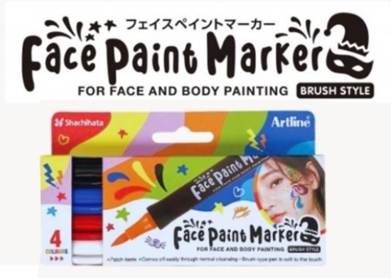 Picture of Set of 4 Color Face & Body Pen (black, blue, red, white) Art Line Model KFF-F-4BXH2