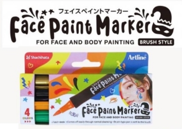 Zeige Details für 4-Farben Gesichts- und Körperstift (Gold, Schwarz, Hellorange, Hellgrün) Set Art Line Modell KFF-F-4BXH1 Bild von 4-Farben Gesichts- und Körperstift (Gold, Schwarz, Hellorange, Hellgrün) Set Art Line Modell KFF-F-4BXH1
