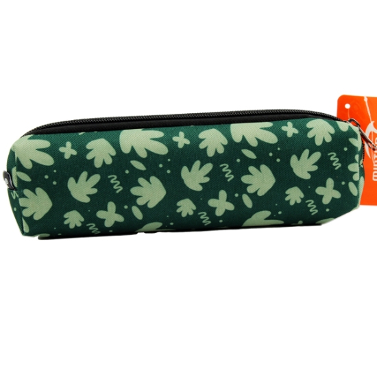 Picture of Pencil Case Canvas 1 Zipper green, gray leaves Printed - Mintra 09447