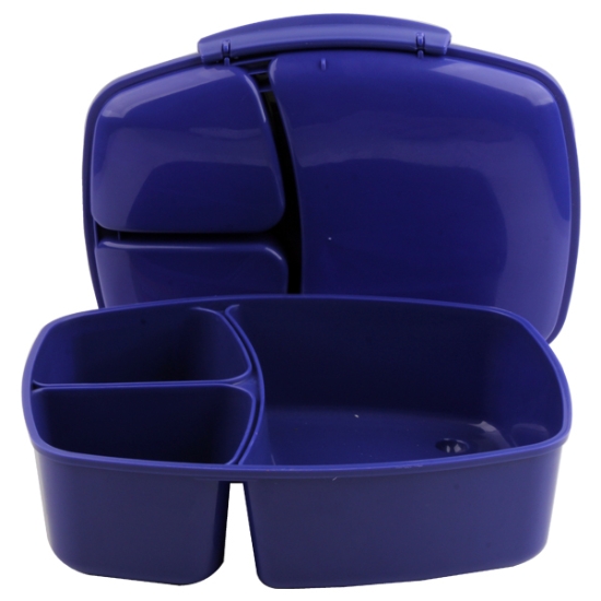 图片 塑料分隔午餐盒，1升多色带密封盖 - Prima