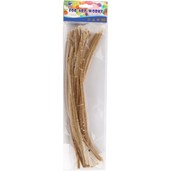 Picture of Velvet Flexible Wire Sticks - Pack of 20 Pieces - Light Brown Color - Simba Model MT203