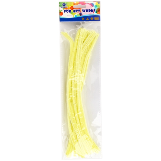 Picture of أعواد سلك مرن قطيفة - كيس 20 قطعة - لون أصفر باستيل - سيمبا موديل MT203