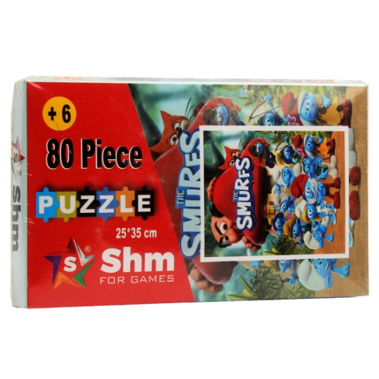 Bild von Puzzle-Spiel Die Schlümpfe 80 Teile 25 x 35 cm