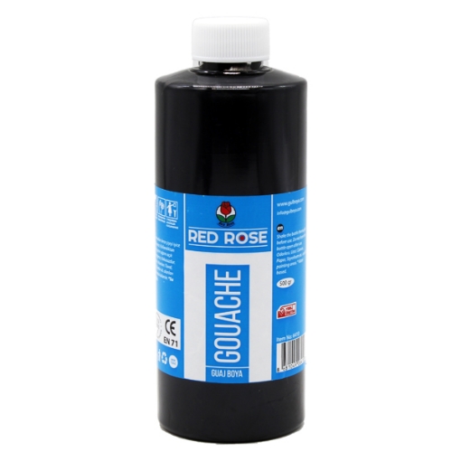 Image de Bouteille de peinture gouache noire 500ml Rose Rouge