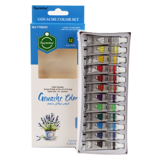 Bild von Gouachefarben 12 Farben 6mm Keep Smiling Modell GO7706