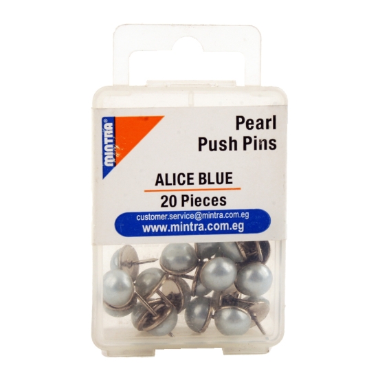 Picture of Mintra Office Pins Plastic Box - Light Blue - 20 Pins Model 95652