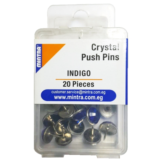 Picture of Mintra Office Pins Plastic Box - Crystal Indigo - 20 Pins Model 95671