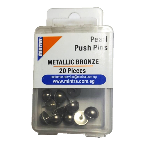 Picture of Set of Pearl Push Pins Box 20 Pieces Metallic Bronze Z46 - Mintra 95846