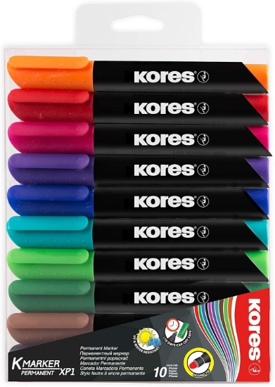 Picture of مجموعة أقلام تحديد دائمة من 10 ألوان في علبة بلاستيكية