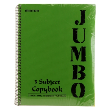 Show details for University notebook Siyas Jumbo Wire 120 sheet Plastic Cover 3 Divider A4, Mintra Picture of University notebook Siyas Jumbo Wire 120 sheet Plastic Cover 3 Divider A4, Mintra