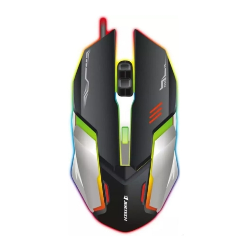 Image de ماوس الألعاب جيرتيش KX2783 Rainbow Stylish Mouse Sword XP11 Macro Pro 3200 DPI 6 أزرار USB للكمبيوتر 140 سم - أسود في فضي