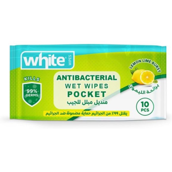 Picture of مناديل مبللة عطر الليمون 10 مناديل وايت